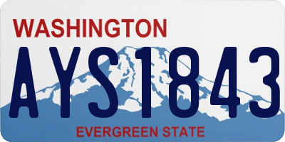 WA license plate AYS1843