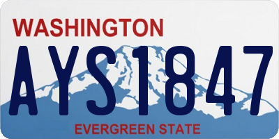 WA license plate AYS1847