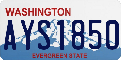 WA license plate AYS1850