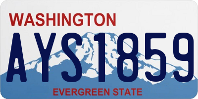 WA license plate AYS1859