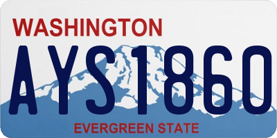 WA license plate AYS1860