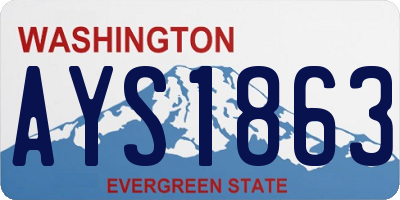 WA license plate AYS1863