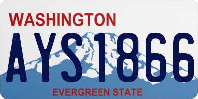 WA license plate AYS1866