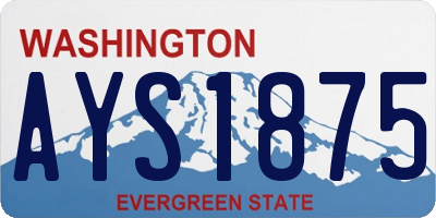 WA license plate AYS1875