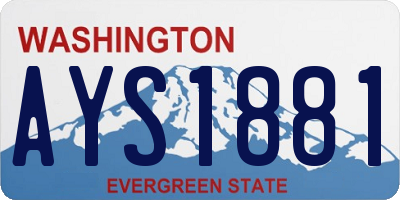 WA license plate AYS1881