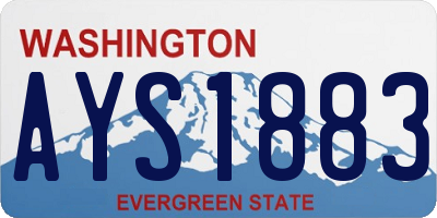 WA license plate AYS1883