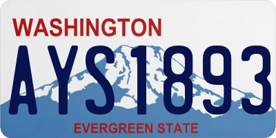 WA license plate AYS1893