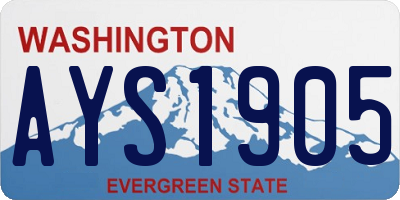 WA license plate AYS1905