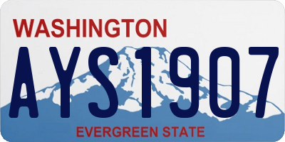 WA license plate AYS1907