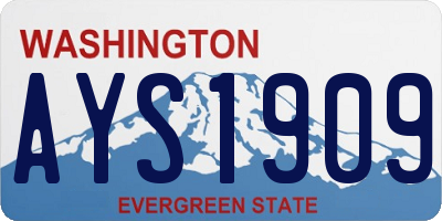WA license plate AYS1909