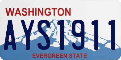 WA license plate AYS1911