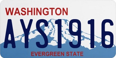 WA license plate AYS1916