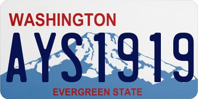 WA license plate AYS1919