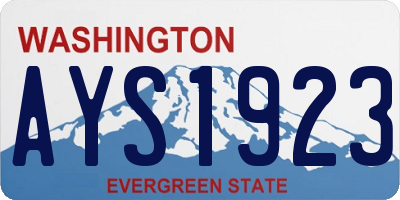 WA license plate AYS1923