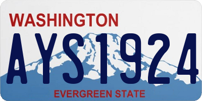 WA license plate AYS1924