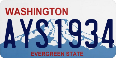 WA license plate AYS1934