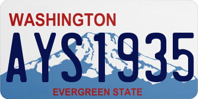 WA license plate AYS1935