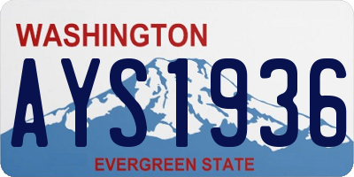 WA license plate AYS1936