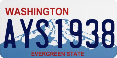 WA license plate AYS1938