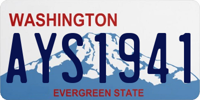 WA license plate AYS1941