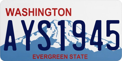 WA license plate AYS1945