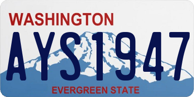 WA license plate AYS1947