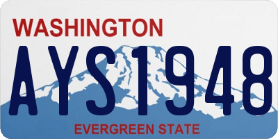 WA license plate AYS1948