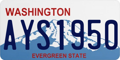 WA license plate AYS1950