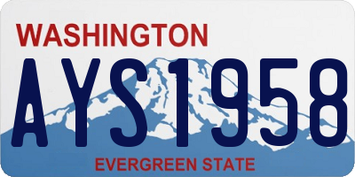 WA license plate AYS1958