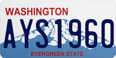 WA license plate AYS1960