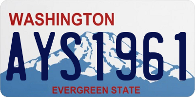 WA license plate AYS1961