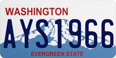 WA license plate AYS1966