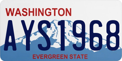 WA license plate AYS1968
