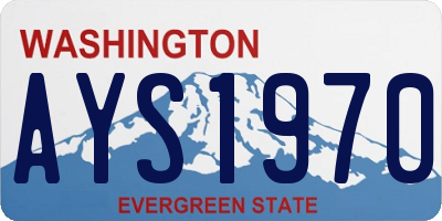 WA license plate AYS1970