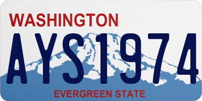 WA license plate AYS1974
