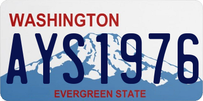 WA license plate AYS1976