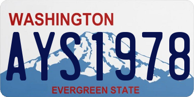 WA license plate AYS1978