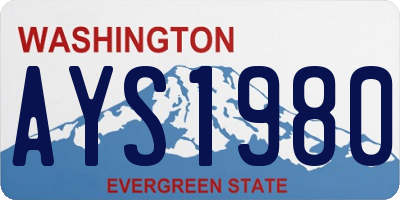 WA license plate AYS1980