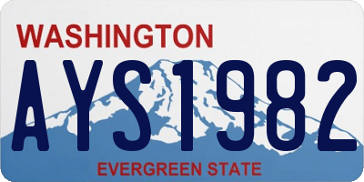 WA license plate AYS1982