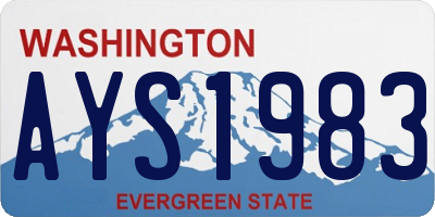 WA license plate AYS1983