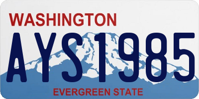 WA license plate AYS1985