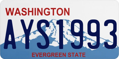 WA license plate AYS1993