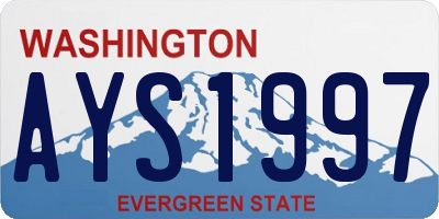 WA license plate AYS1997