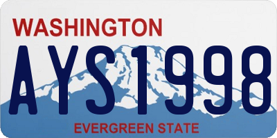 WA license plate AYS1998