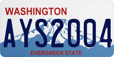 WA license plate AYS2004
