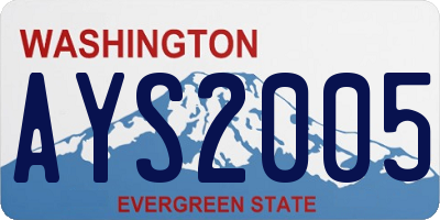 WA license plate AYS2005