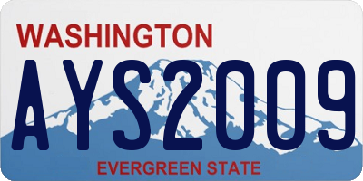 WA license plate AYS2009