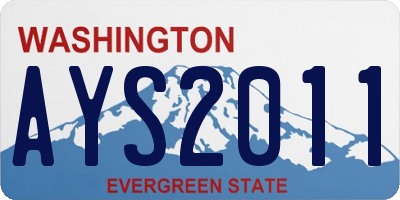 WA license plate AYS2011