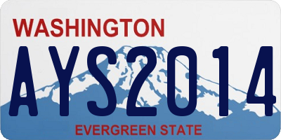 WA license plate AYS2014