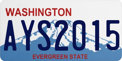 WA license plate AYS2015